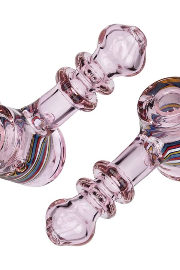 Slime Marble Striped Hammer Glass Hand Pipe - 4.75""