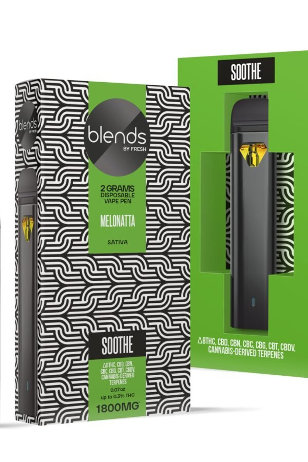 Soothe Blend - 1800mg Vape Pen - Sativa - 2ml - Blends by Fresh (Melonatta)