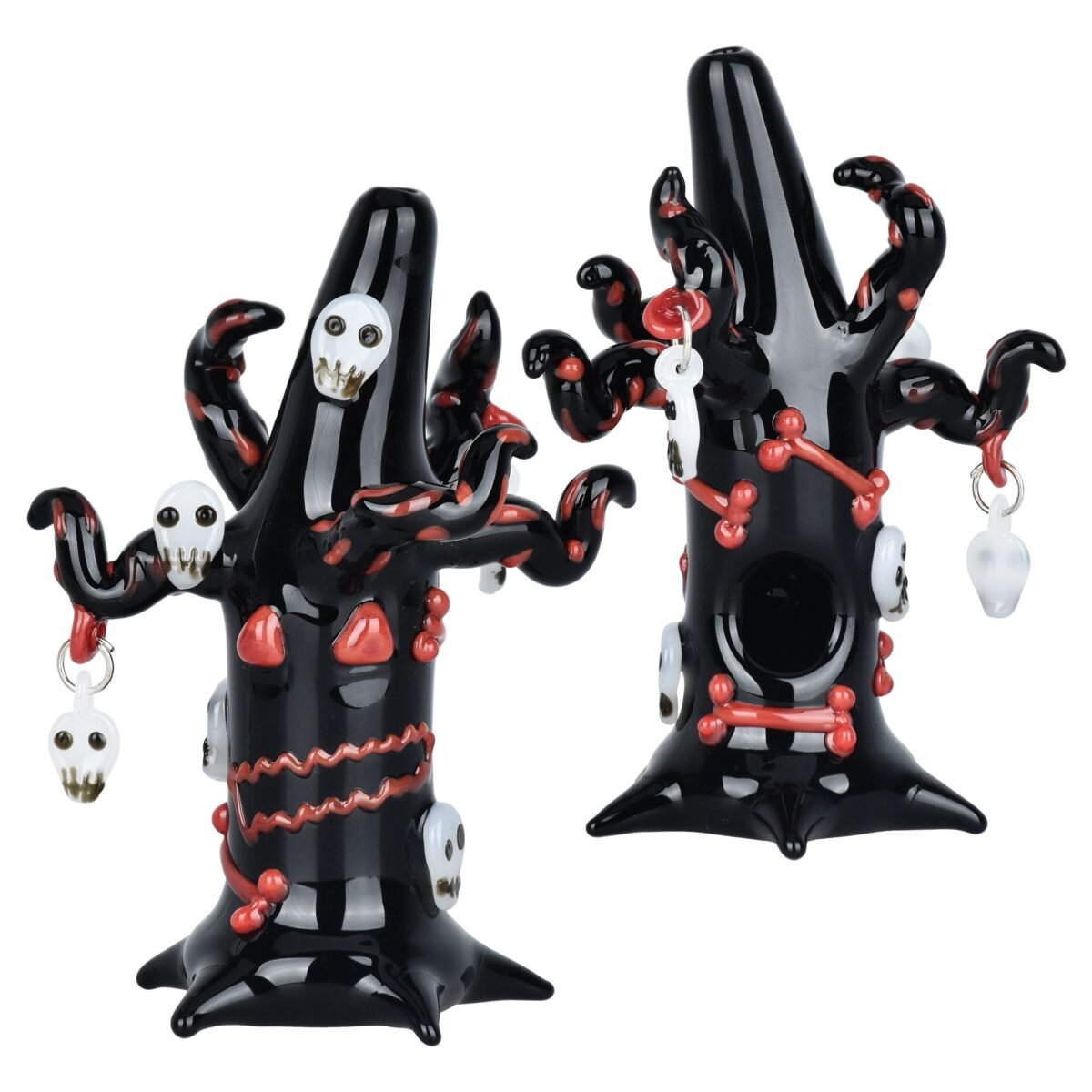 Spooky Halloween Tree Glass Hand Pipe - 5""