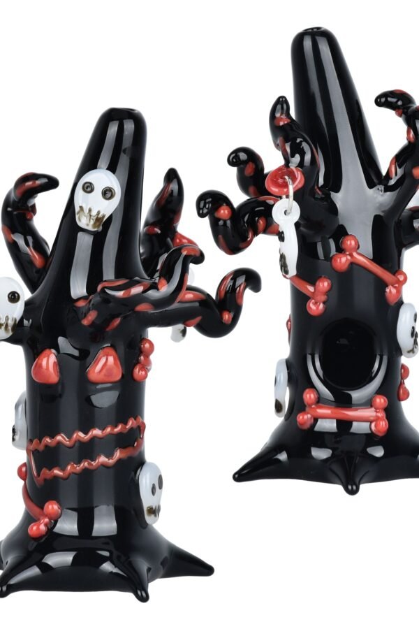 Spooky Halloween Tree Glass Hand Pipe - 5""