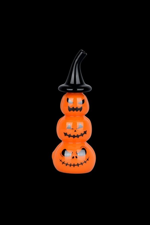 Stacked Jack-O-Lantern Glass Hand Pipe