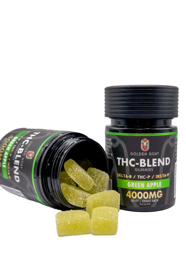 THC Blended 4000MG Infused Gummies Delta 8 / THC-P / Delta 9 - Green Apple