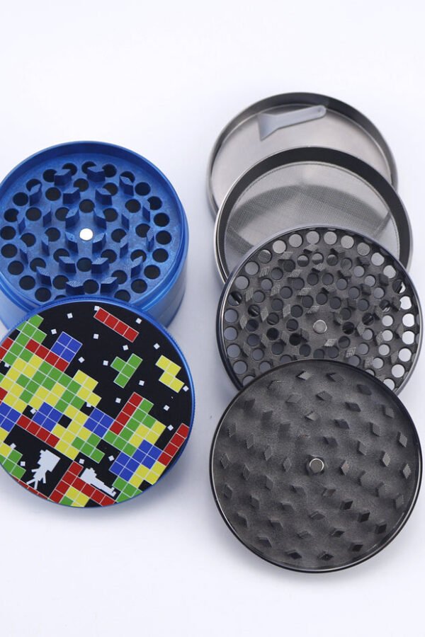 Tetris Design Zinc Alloy Metal Grinder 4 Piece