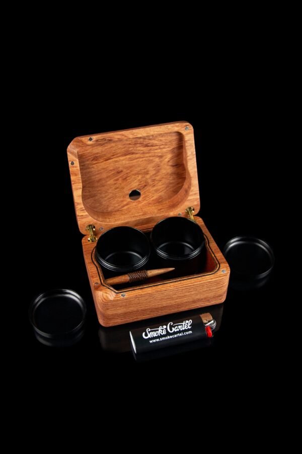The LEMN Rosewood Stashbox with Two Containers