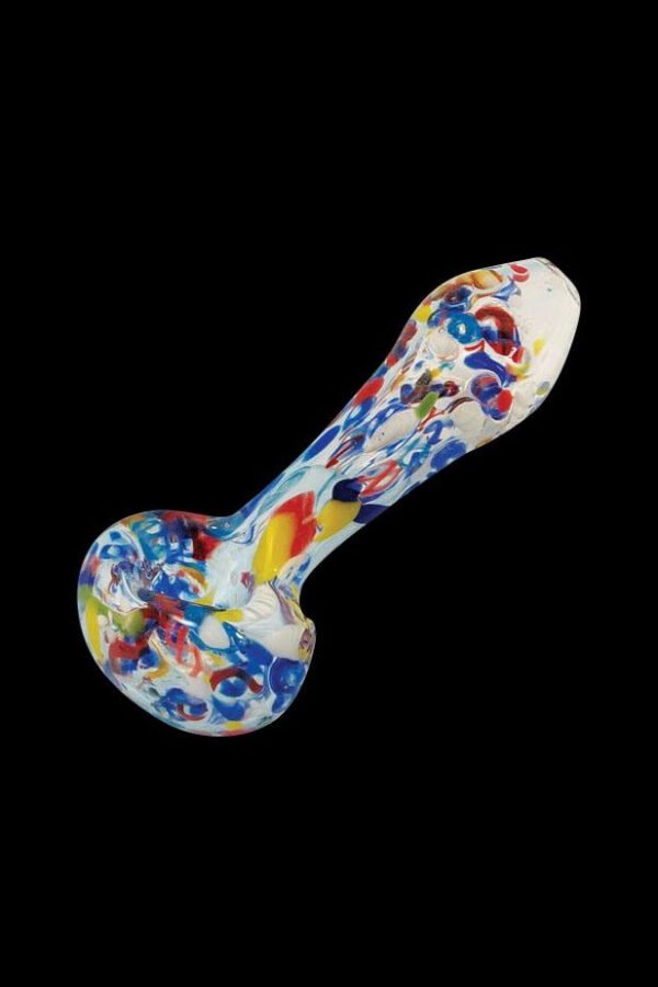 The ""Paint Splatter"" Colorful Frit Glass Pipe