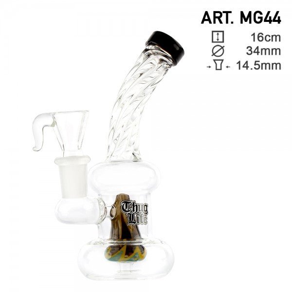 Thug Life / 6"" Bubbler Shaped Rasta Water Pipe
