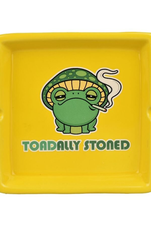 Toadally Stoned Ceramic Ashtray - 4.7"" x 4.7""