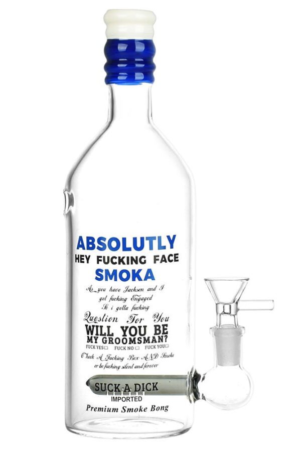 Vodka Bottle Glass Water Pipe - 9.5"" / 14mm F