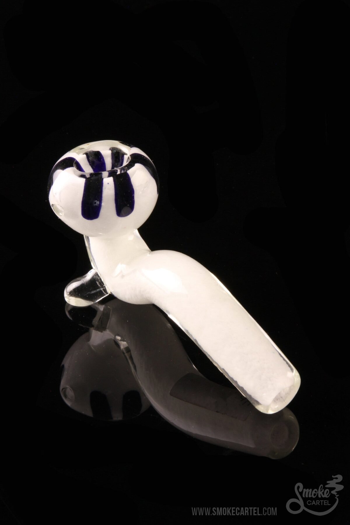 White Fritted Sherlock with Black 'Daisy' Fritted Bowl