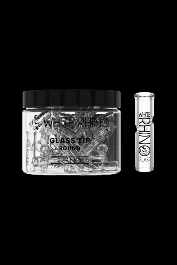 White Rhino Glass Tip 50ct Display Round