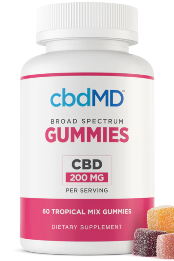 cbdMD Broad Spectrum CBD PM Sleep Gummies Raspberry - 750MG, 60ct