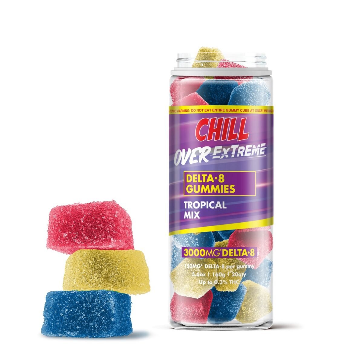 150mg Delta 8 THC Gummies - Tropical Mix - Chill Extreme (3000mg)