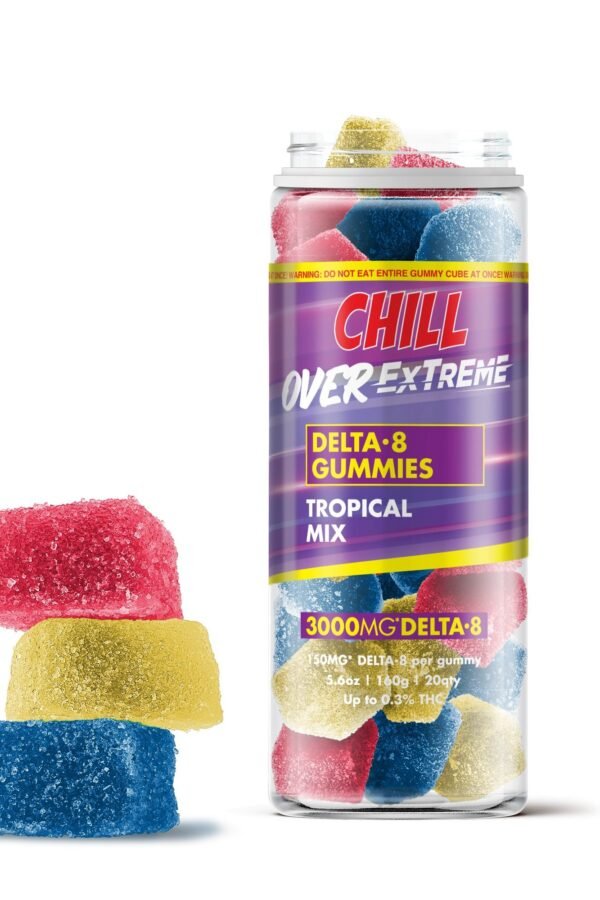 150mg Delta 8 THC Gummies - Tropical Mix - Chill Extreme (3000mg)