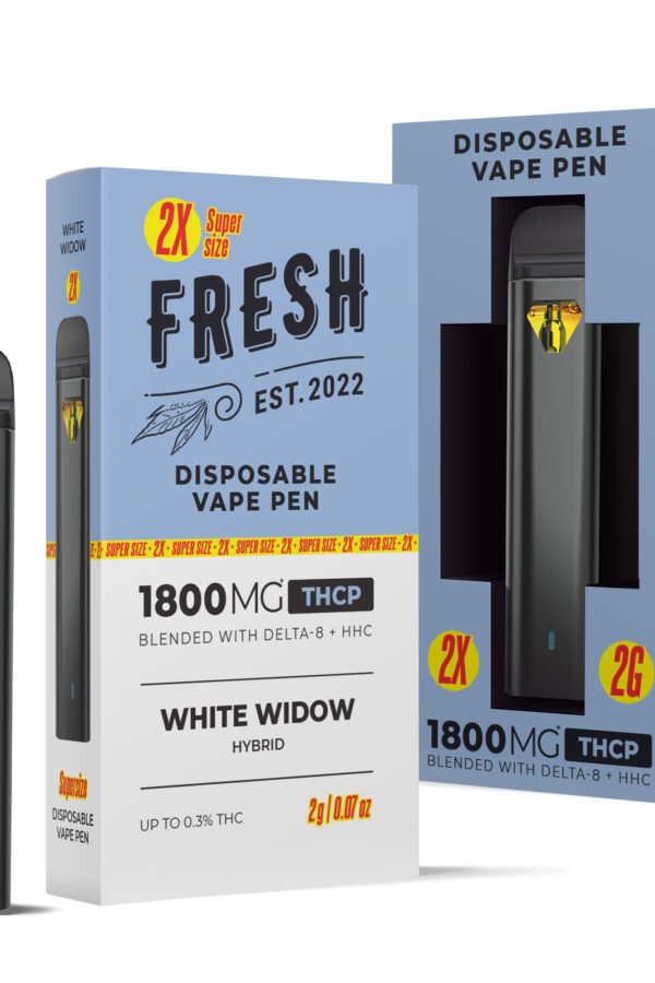 1800mg THCP, D8, HHC Vape Pen - White Widow - Hybrid - 2ml - Fresh