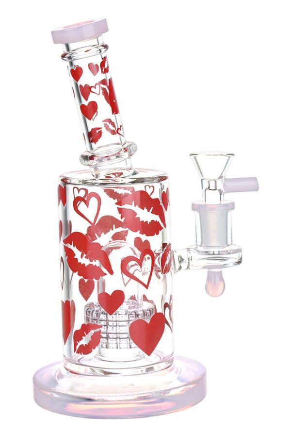 Lipstick Kiss Glass Water Pipe - 8"" / 14mm F