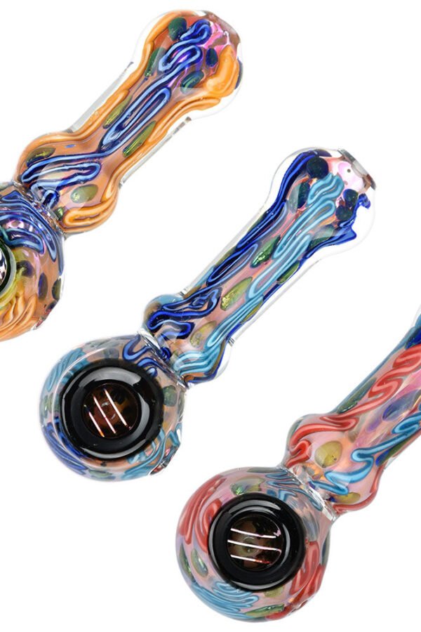 Lustrous Fumed Glass Spoon Pipe - 4.25"" / Colors Vary