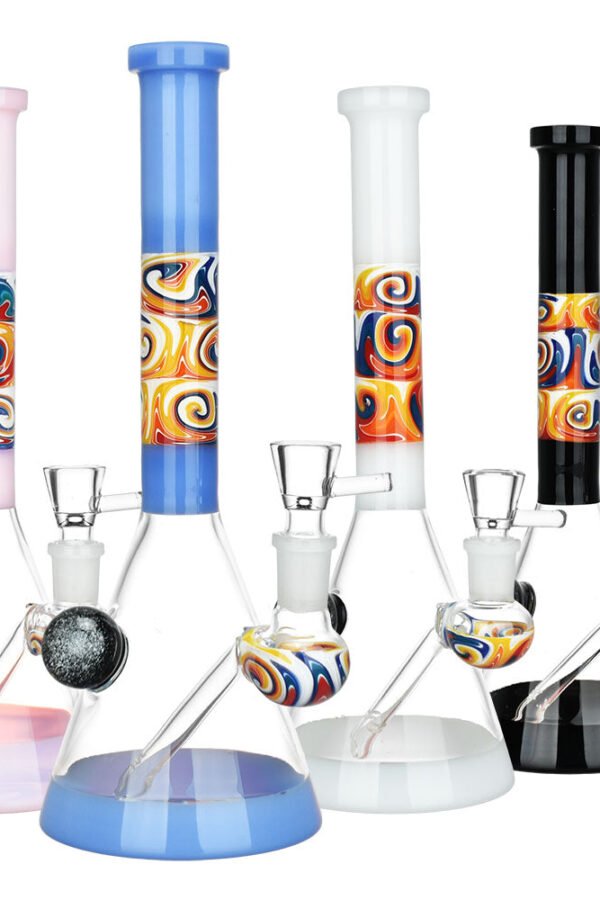 Serenity Wig Wag Dichro Ball Water Pipe / 10"" / 14mm F / Colors Vary