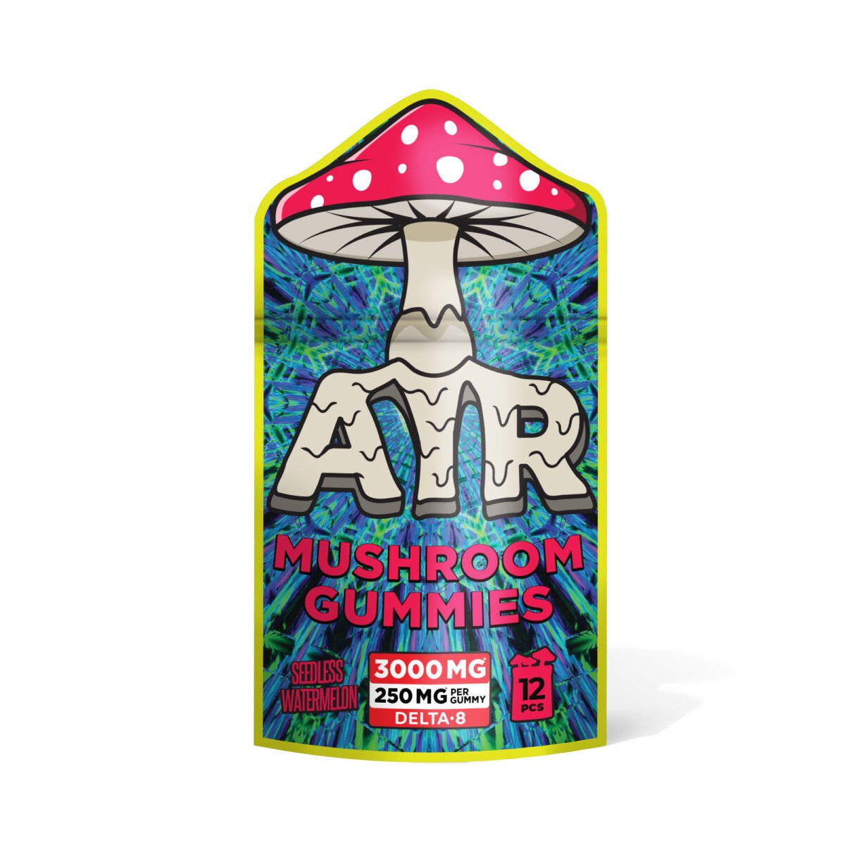 250mg D8 Mushroom Gummies - Seedless Watermelon - Air (3000mg)