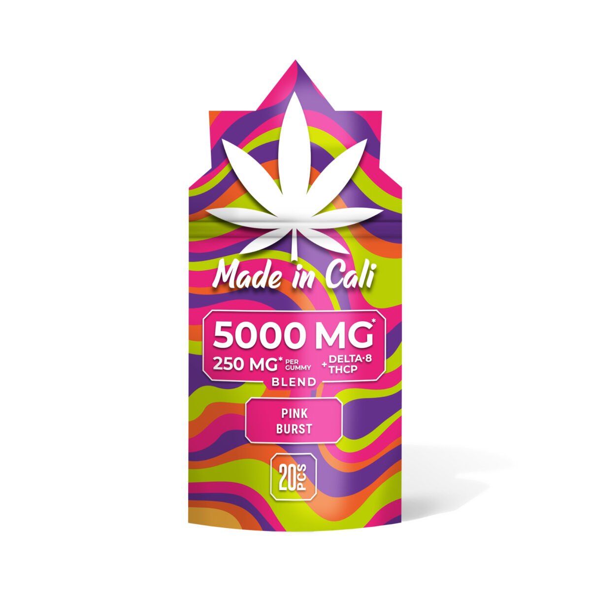 250mg D8, THCP Gummies - Pink Burst - Made in Cali (5000mg)