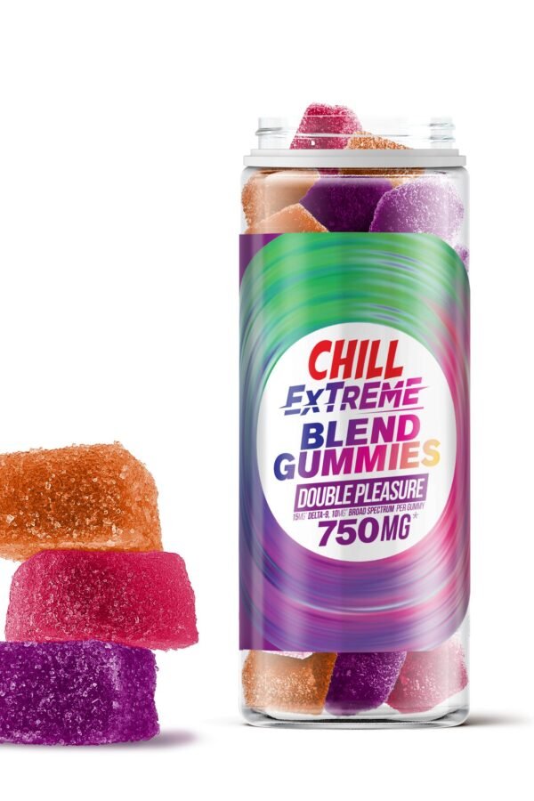 Double Pleasure Blend - 25mg Gummies - D9, Broad Spectrum CBD - Chill Extreme (750mg)