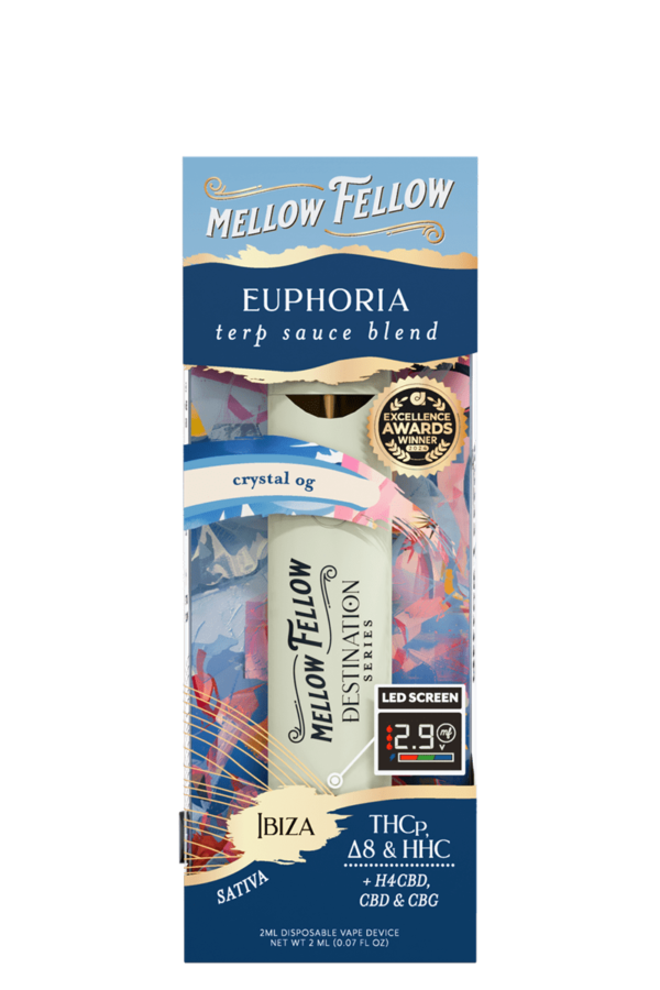 Euphoria Blend - Destination: Ibiza - Terp Sauce 2ml Disposable Vape - Crystal OG (Sativa)
