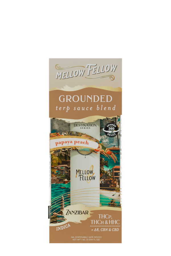 Grounded Blend - Terp Sauce 1ml Disposable Spinner Vape - Papaya Peach (Indica)