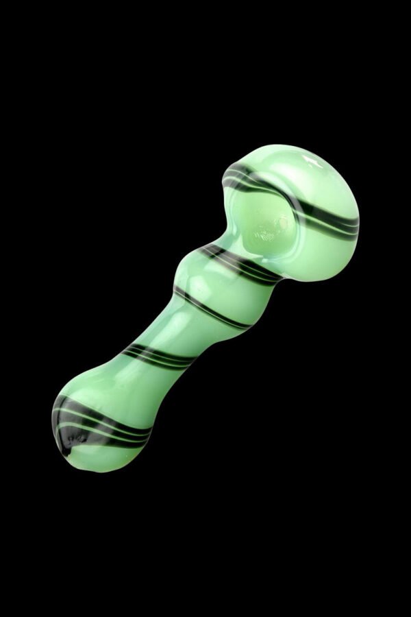 Jade Green Black Swirl Spoon Pipe