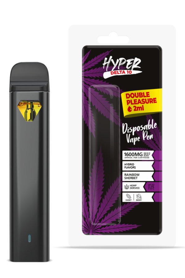 1600mg D10, D8 Vape Pen - Rainbow Sherbet - Hybrid - 2ml - Hyper