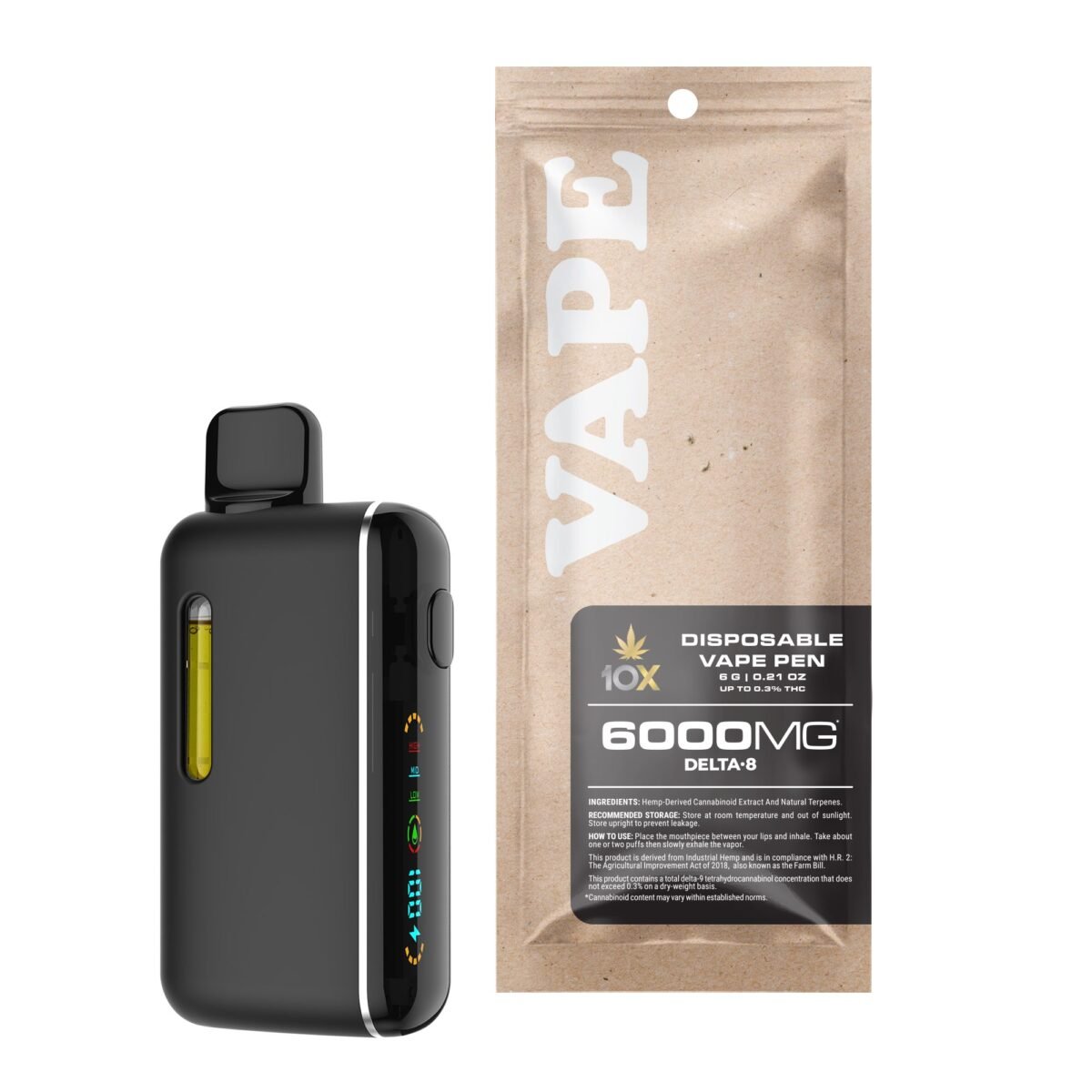6000mg D8 Vape Pen - Acapulco Gold - Sativa - 6ml - 10X
