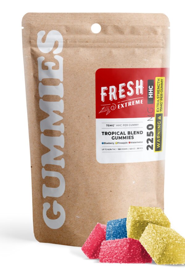 75mg HHC Cube Gummies - Tropical Blend - Fresh (2250mg)