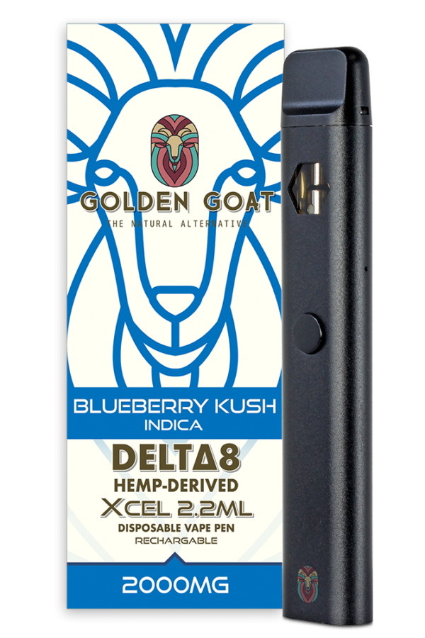 Delta-8 THC Vape Device, 2000mg, Rechargeable/Disposable - Blueberry Kush