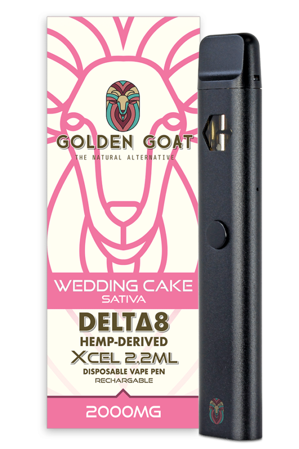 Delta-8 THC Vape Device, 2000mg, Rechargeable/Disposable - Wedding Cake