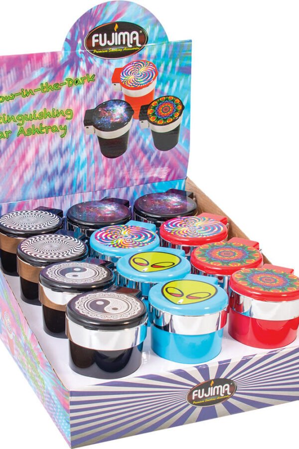 Fujima Glow Car Extinguishing Ashtray - Assorted - 12PC