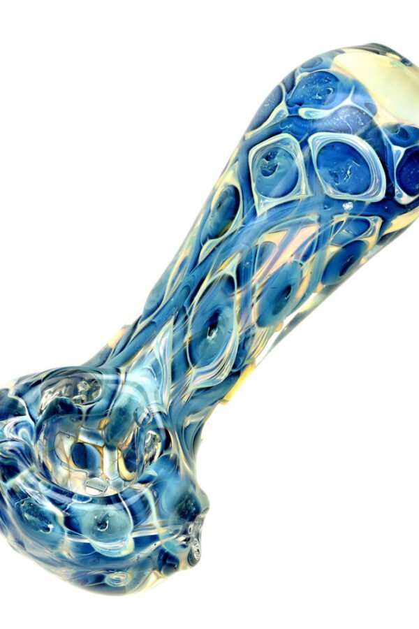 Fumed Bubble Weave Glass Hand Pipe - 4.25"" / Colors Vary