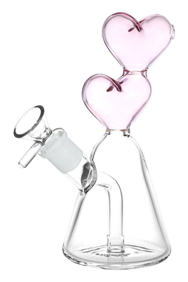Hearts Converge Glass Water Pipe - 6.75"" / 14mm F