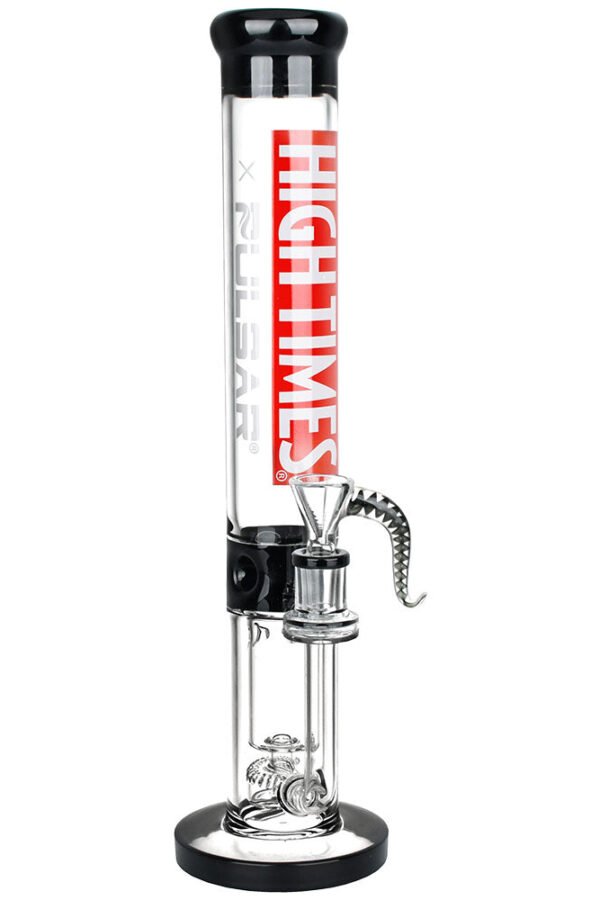 High Times x Pulsar Logo Straight Tube Recycler Water Pipe - 14.75"" / 14mm F