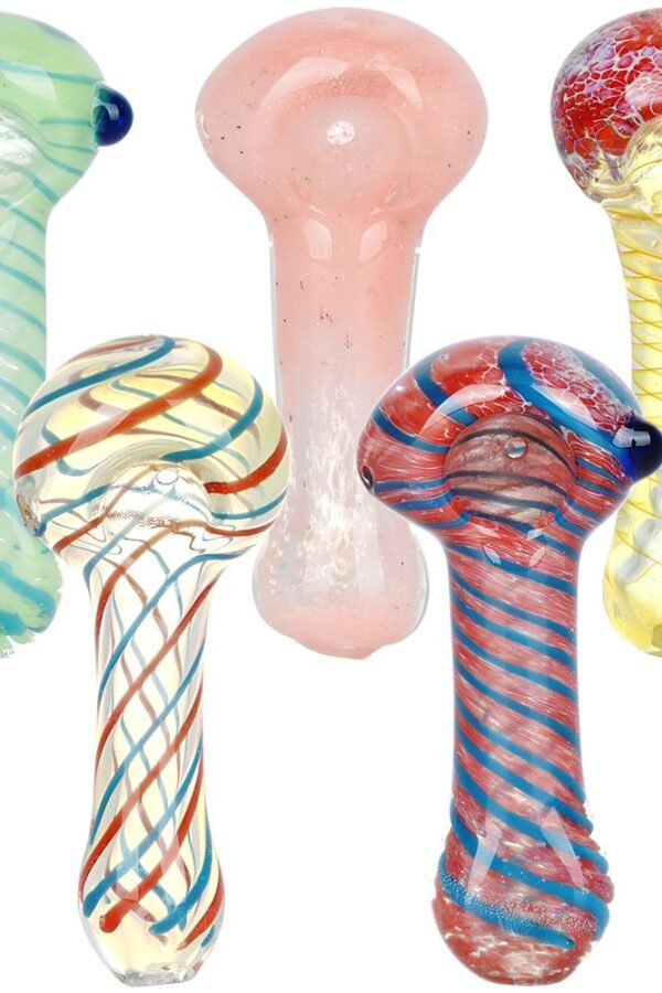 Striped Glass Hand Pipe - 3.5"" / 40ct
