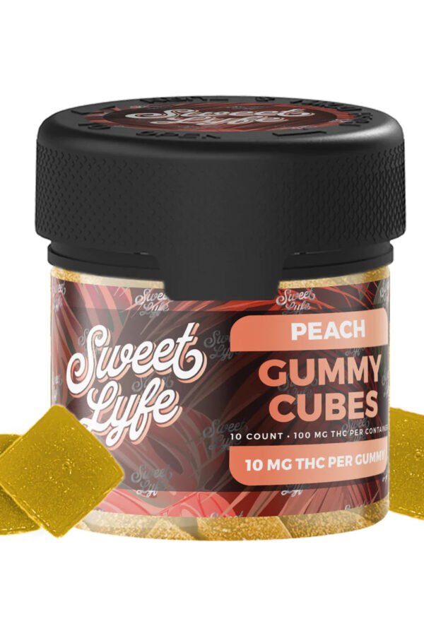 Vegan Gummies 100MG D9 THC- 2oz Jar Peach