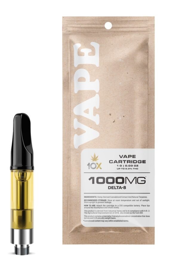 1000mg D8 Vape Cart - Pineapple Express - Hybrid - 1ml - 10X