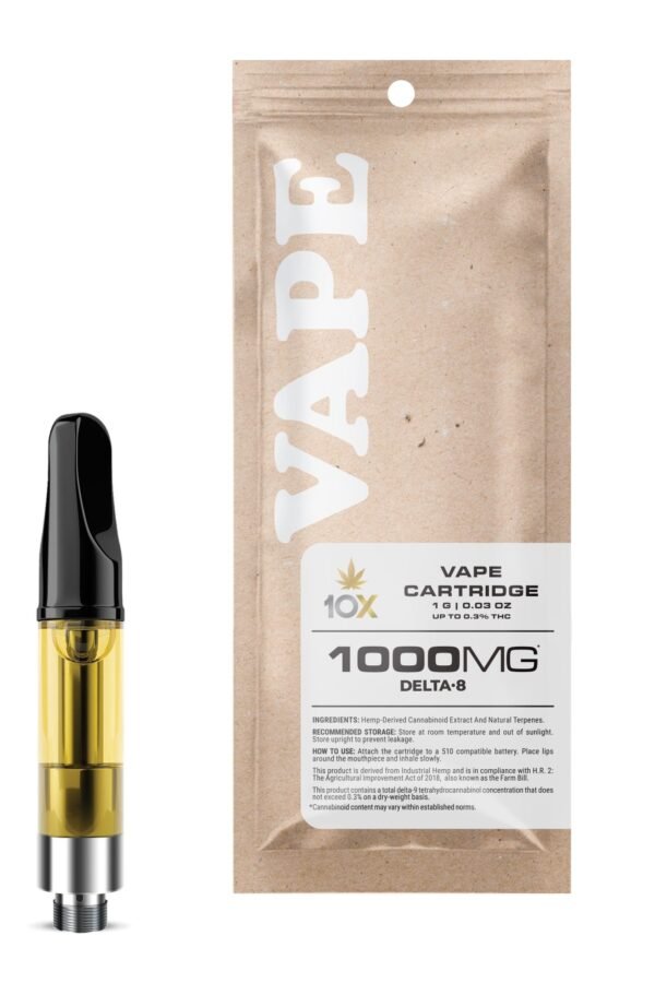 1000mg D8 Vape Cart - Sour Diesel - Sativa - 1ml - 10X