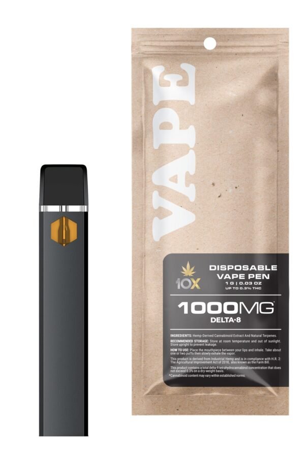 1000mg D8 Vape Pen - Sour Diesel - Sativa - 1ml - 10X