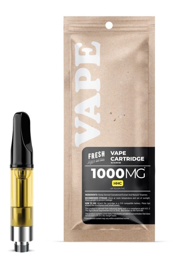 1000mg HHC Vape Cart - Strawberry Cough - Sativa - 1ml - Fresh