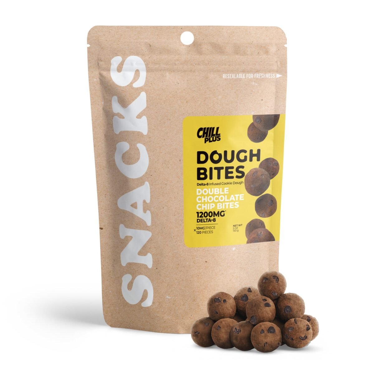 10mg Delta 8 Dough Bites - Double Chocolate Chip Bites - Chill Plus (1200mg)