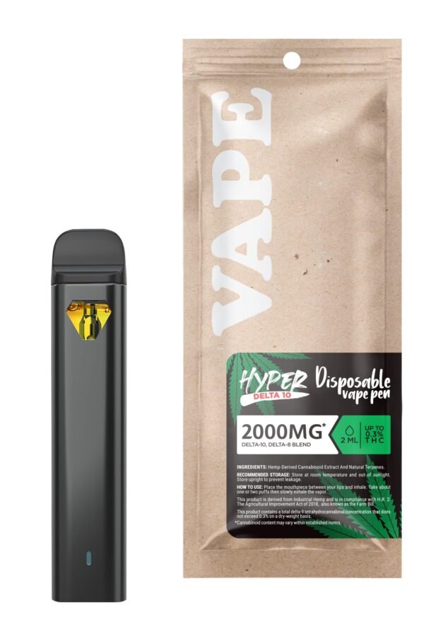 2000mg D10, D8 Vape Pen - Sour Mango - Hybrid - 2ml - Hyper