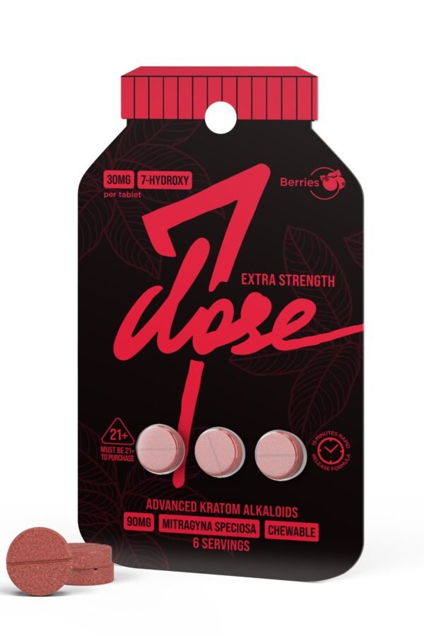 30mg 7-Hydroxy Tablets - Berries - 3ct - 7Dose (90mg)