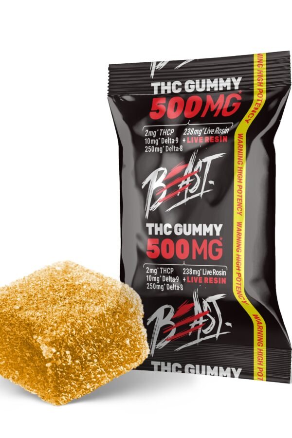 500mg D8, D9, THCP, Live Resin Gummy Pouch - Beast