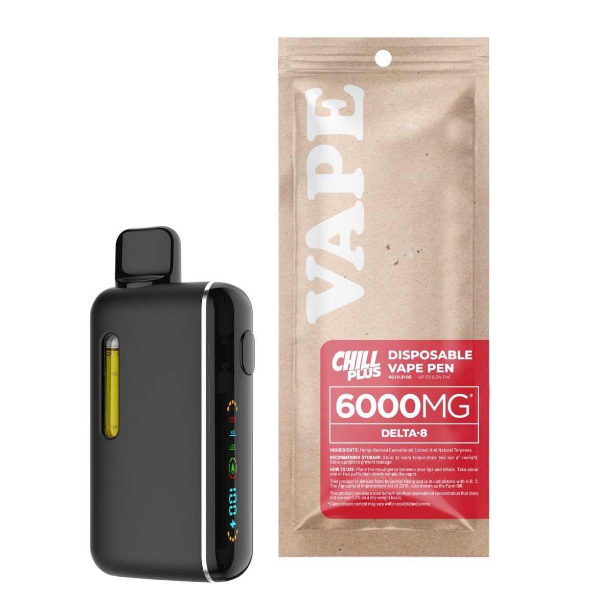 6000mg D8 Vape Pen - AK47 - Hybrid - 6ml - Chill Plus