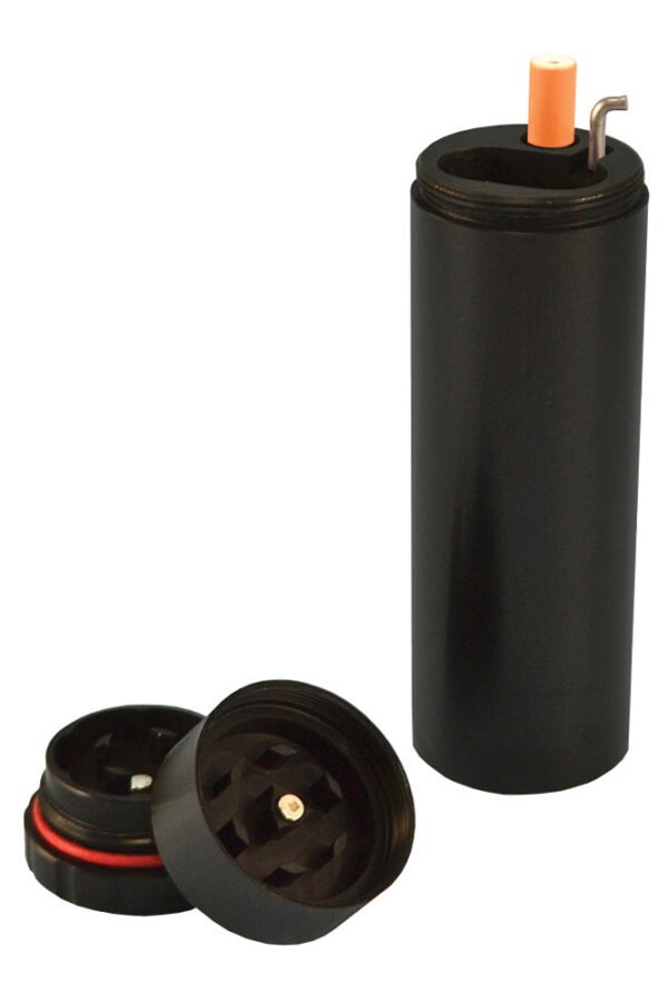 All In 1 Metal Smoke Stopper w/Poker & Grinder - Black