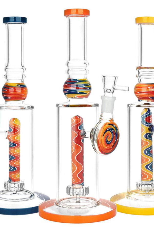 Ascension Wig Wag Glass Water Pipe - 11"" / 14mm F / Colors Vary