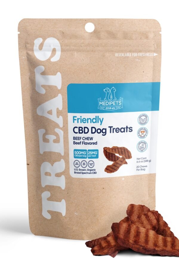CBD Dog Treats - Beef Chew - 500mg - MediPets